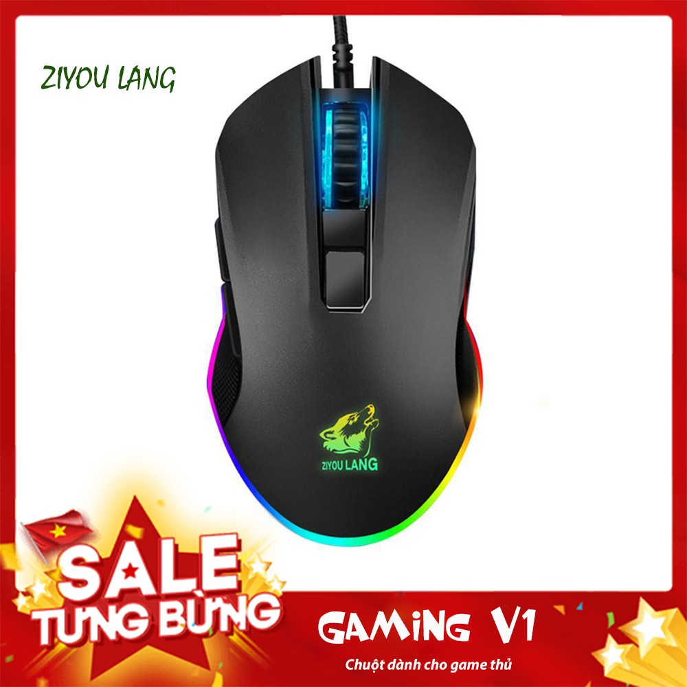 [TOP CHUỘT GAME 2020] Chuột  game thủ Gaming V1 Wolf Black LED RGB - Siêu Bền, Siêu Đẹp | WebRaoVat - webraovat.net.vn