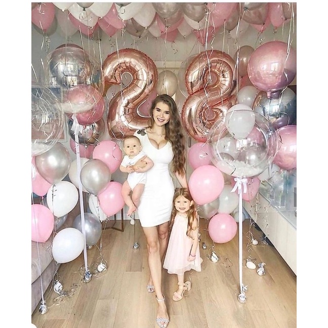 (Giảm Giá) BỘ BÓNG BAY TRANG TRÍ PHÒNG CƯỚI HAPPY WEDDING TÔNG HỒNG CÓ BÓNG TO IN TÊN CÔ DÂU - CHÚ RỂ PCC09