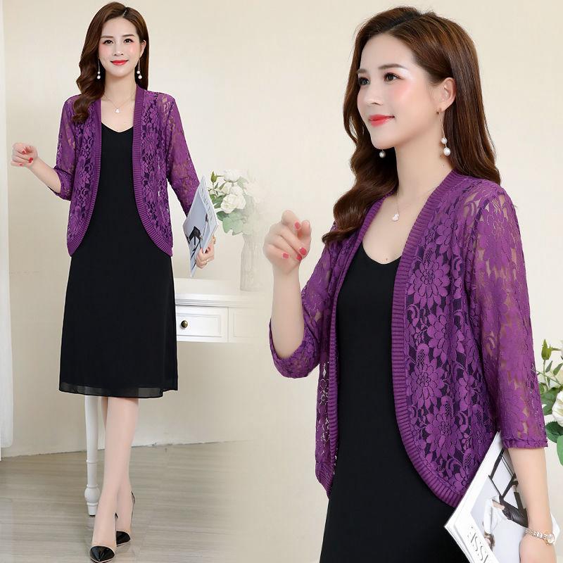 Áo khoác ren hoa tay lửng thời trang xuân hè trẻ trung phong cách Hàn Quốc cho nữ