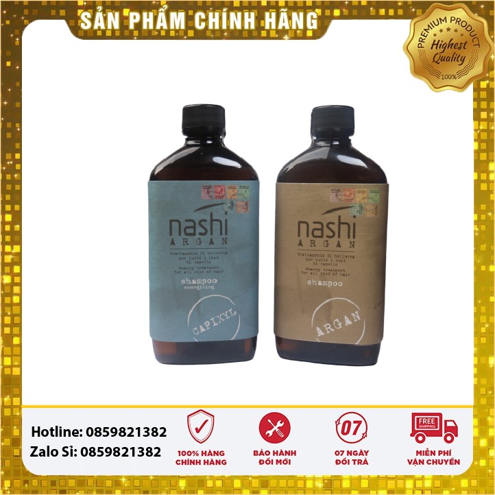 BỘ Dầu Gội Dầu Xả chống rụng và kích thích mọc tóc Nashi Capixyl 500ml*2