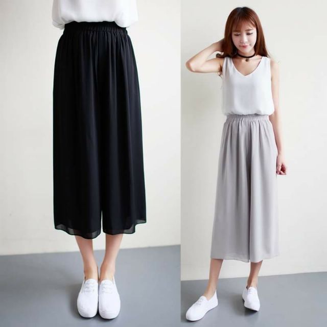 (Order) Quần voan ống rộng 2 lớp