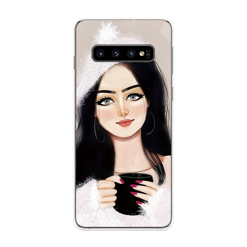 Samsung Galaxy S9 S9+ S10 S10+ Plus S10e Lite Soft TPU Silicone Phone Case Cover Hand Drawn Beauty 3