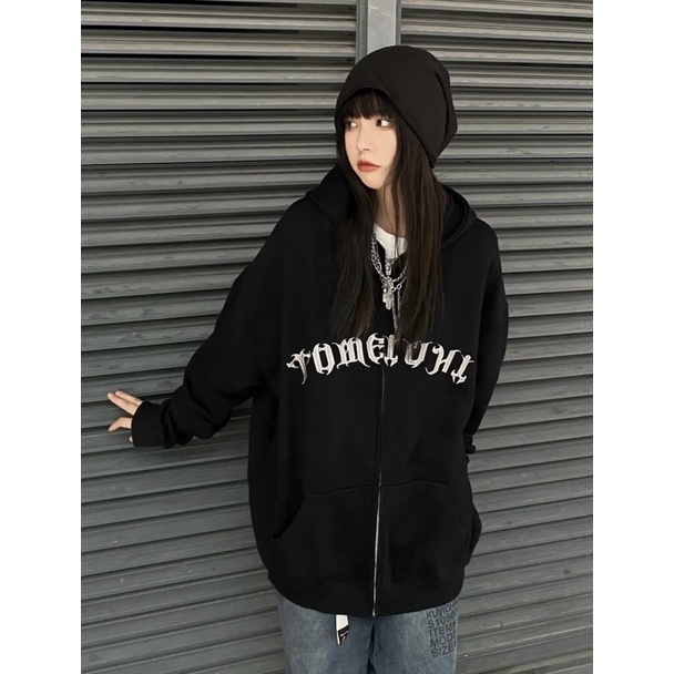 [RẺ VÔ ĐỊCH] khoác Hoodies khoá thêu mũ hai lớp đen-be unisex from to (kèm ảnh thật) | BigBuy360 - bigbuy360.vn