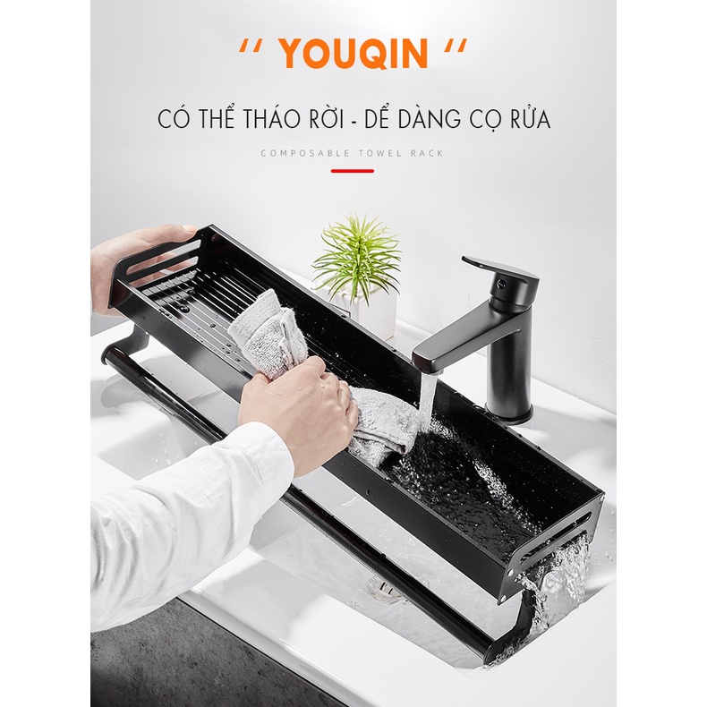 Giá Móc Treo Đồ Nhà Bếp - YouQin Phong Cách Hiện Đại Bắc Âu, Chất Liệu Thép Không Gỉ, Dán Keo Siêu Chắc, Không Khoan Đục