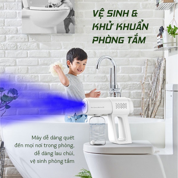 Súng Phun Khử Khuẩn K5 Pro Có Tia UV Dung Tích 380ml Chất Liệu Nhựa PP Siêu Bền