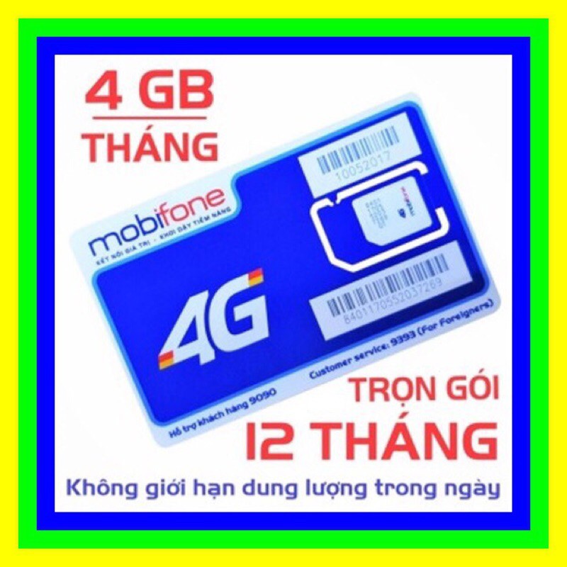 SIM 4G MOBIFONE MDT250A - MDT135A MIỄN PHÍ 1 NĂM KHÔNG NẠP TIỀN