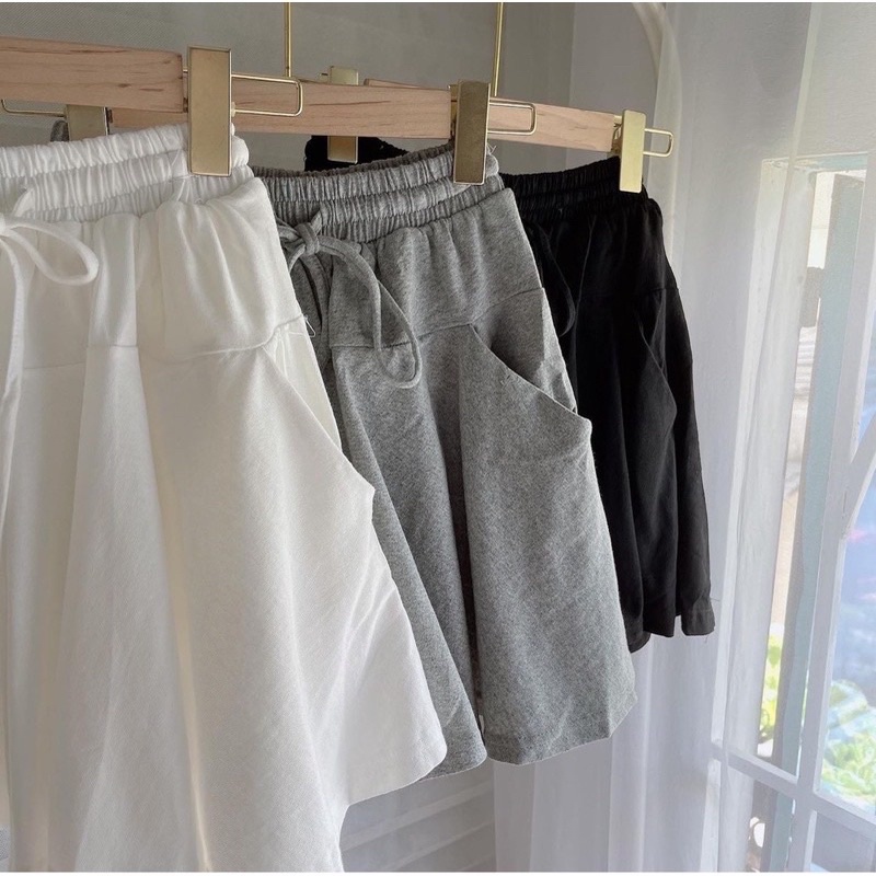 Quần giả váy nữ thun xoè xếp ly, Chân váy xếp ly ngắn - Ảnh thật