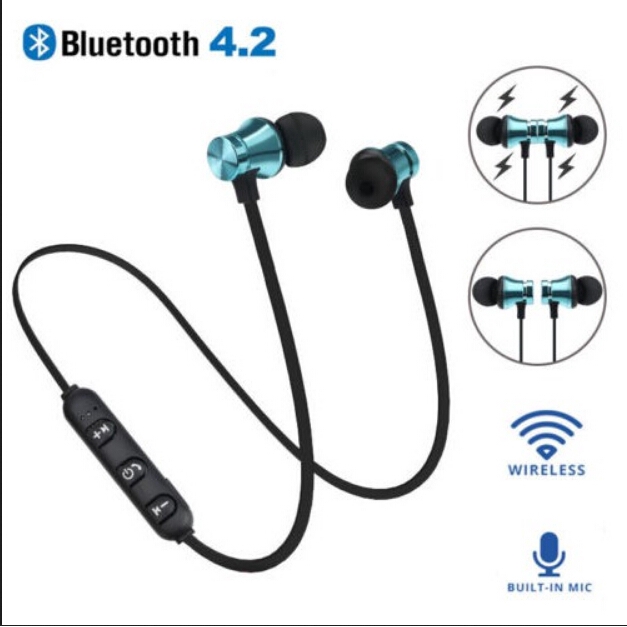 Tai nghe nhét tai nam châm có kết nối không dây bluetooth 4.2 và tích hợp micro tiện dụng | BigBuy360 - bigbuy360.vn