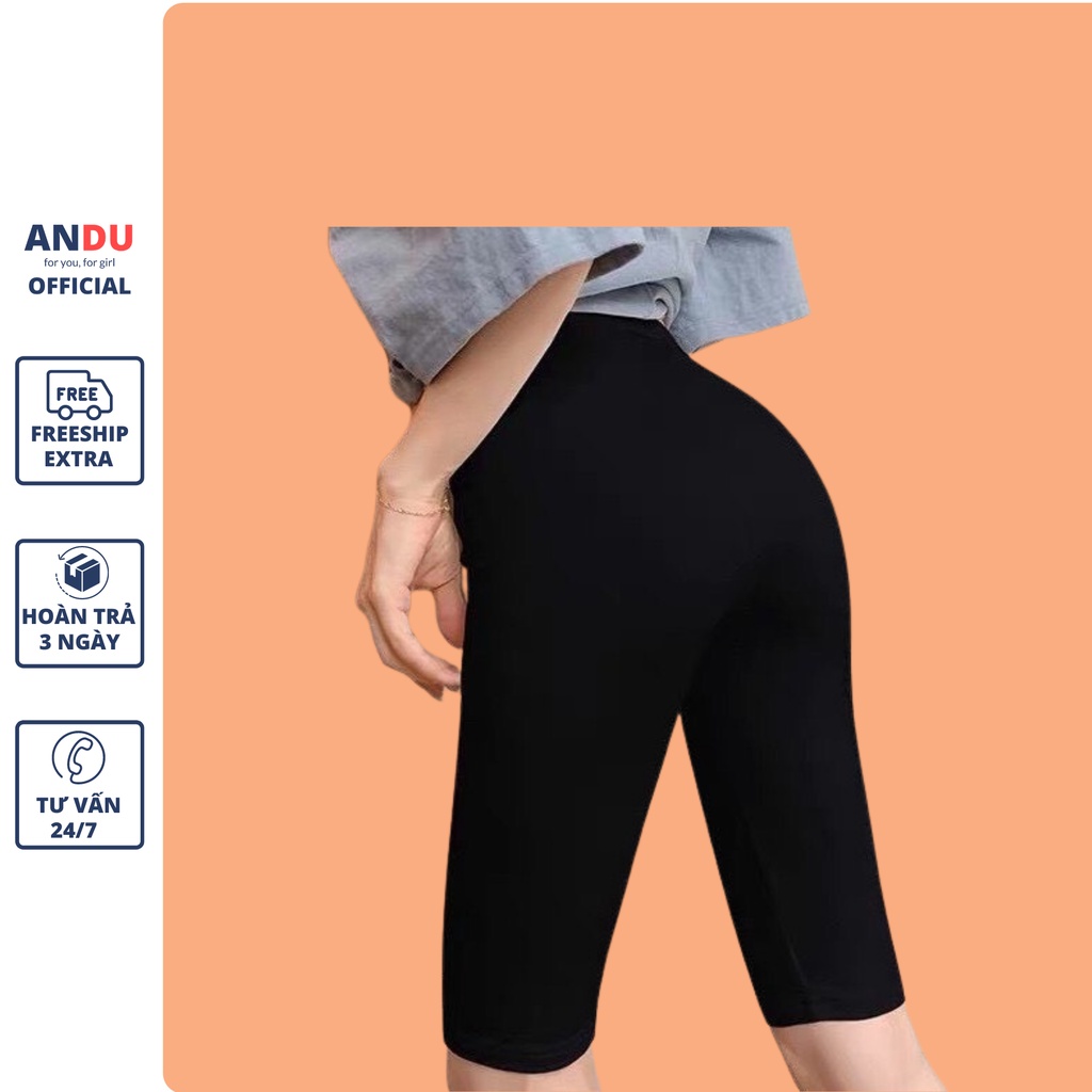 Quần legging đùi, quần legging lửng cạp chun nâng mông cạp cao siêu co giãn AnDuShop | BigBuy360 - bigbuy360.vn