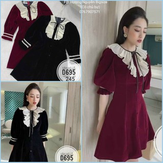 60-90kg bigsize đầm nơ cổ d695