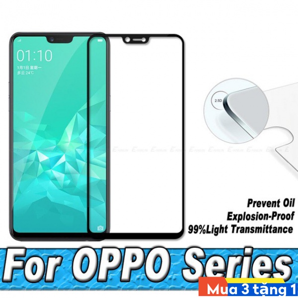 Kính Cường Lực Bảo Vệ Toàn Màn Hình 20d Cho OPPO RENO 6.6 10X REALME 5 2 3 2F F11 R15 R17 Q X C2 C3 C3i K3 A5S A3S A7 A1K ACE X2 XT NEX Z 2Z Pro A31 A9 A5 2020