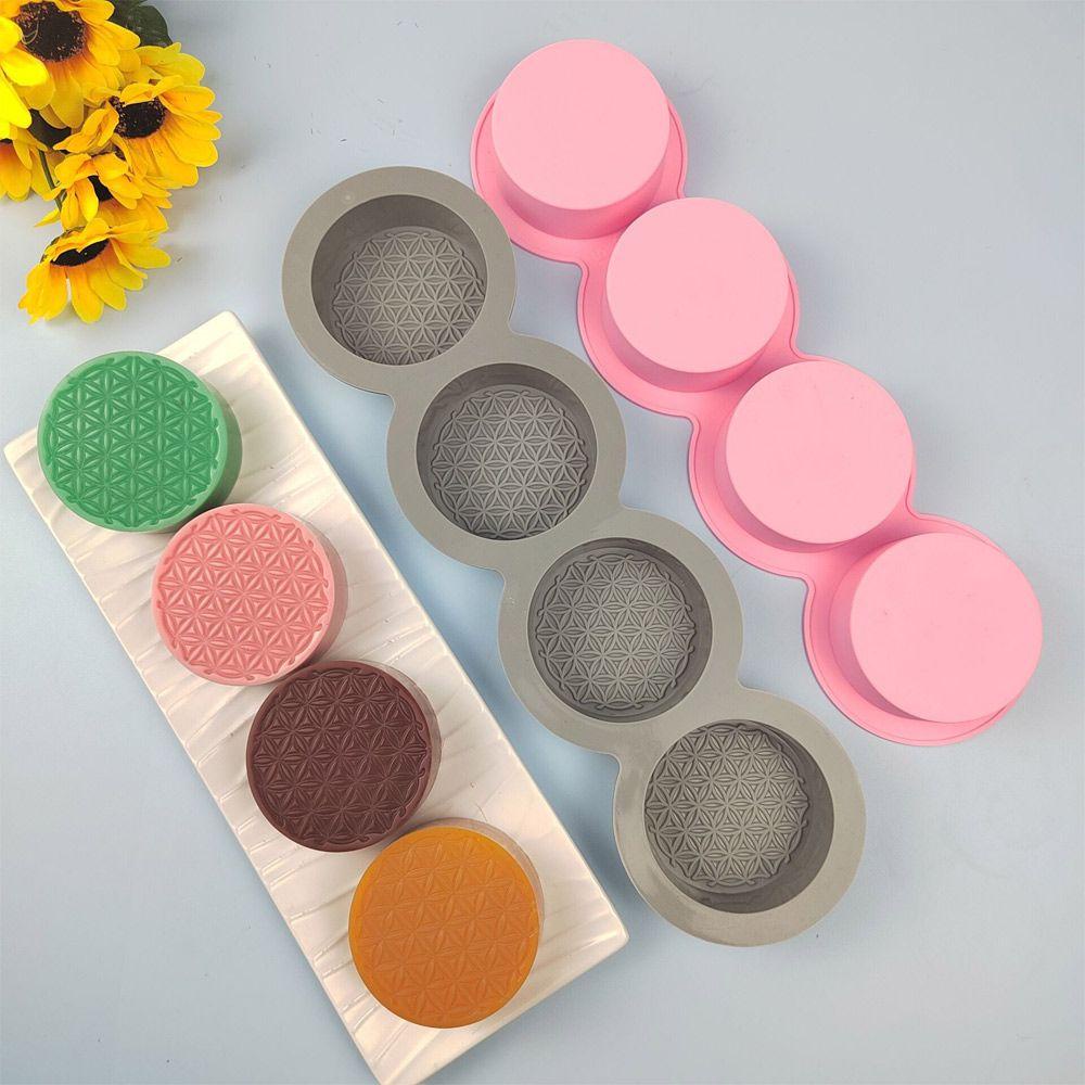 Khuôn Silicone Làm Xà Phòng 4 Ngăn Đa Năng Họa Tiết Vintage