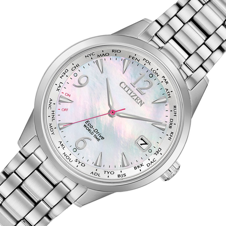 Đồng Hồ Nữ Citizen Đa Chức Năng Dây Thép Không Gỉ FC8001-87D - Mặt Xà Cừ