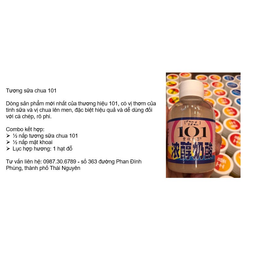 Hương liệu câu cá - Tương sữa chua 101