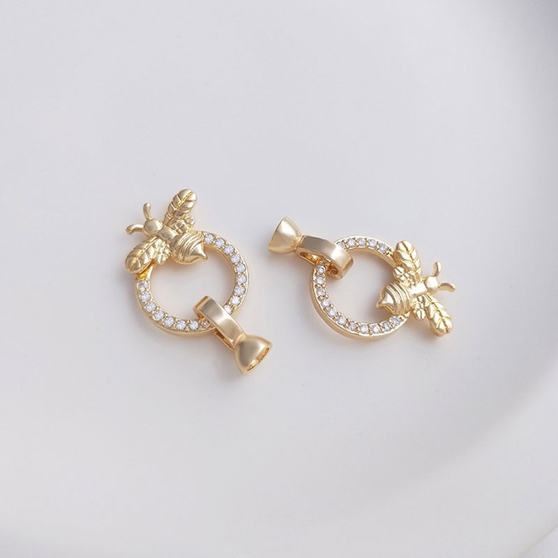 [K23D] Phụ kiện trang sức (DIY) - Chốt khóa 3 mẫu cách điệu nạm đá  làm vòng cổ vòng tay