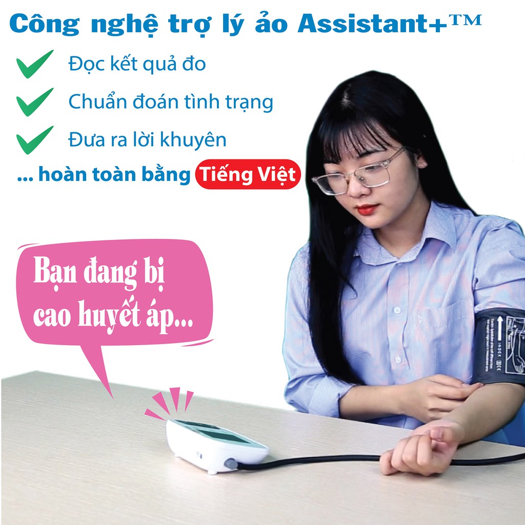 Máy Đo Huyết Áp Điện Tử Yamada bản mới 2023 - Giọng nói tiếng Việt, Màn hình đa màu sắc, Đo siêu nhanh Comfort+