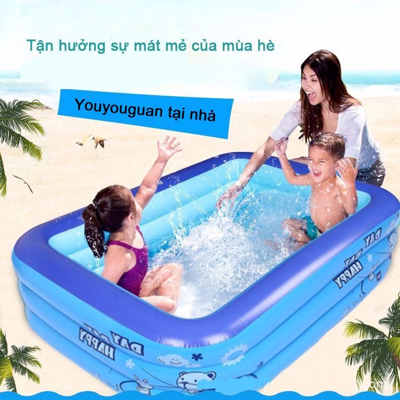 Bể bơi bơm hơi ngoài trời cho trẻ em nhà nhỏ vừa lớn bể bóng đại dương dày gấp gia đình người lớn bể bơi chèo