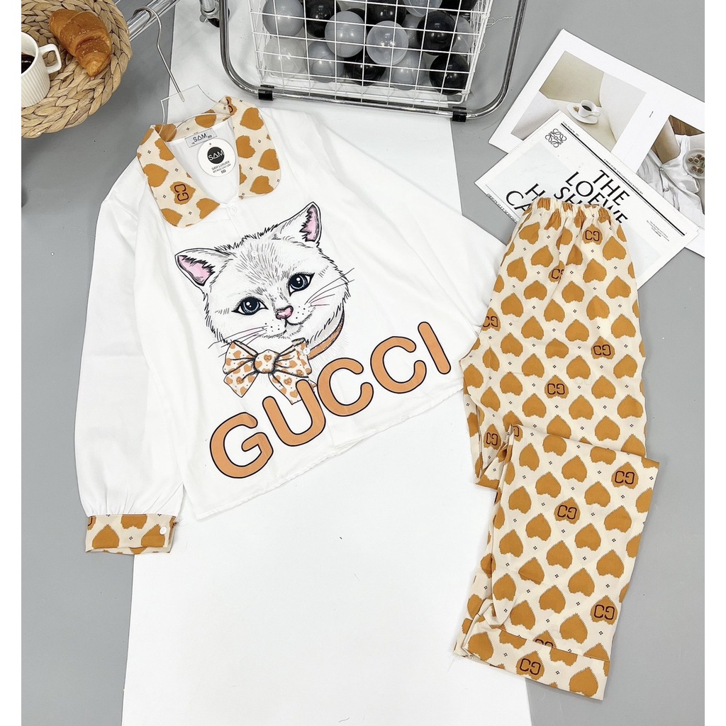Pijama Lụa MANGO Cổ Sen Tay dài quần dài, Chuẩn Hot Girl Nhà Sam...form dưới 60kg. | BigBuy360 - bigbuy360.vn