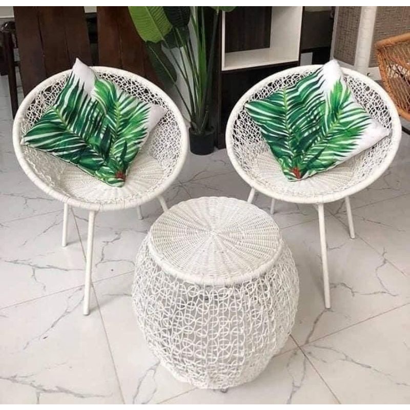 BỘ BÀN GHẾ PUTIN mây nhựa- bộ bàn ghế ban công cafe