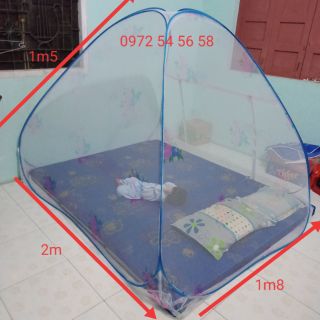 Mùng chụp tự bung cao cấp 1m8*2m- mùng không đáy có cửa