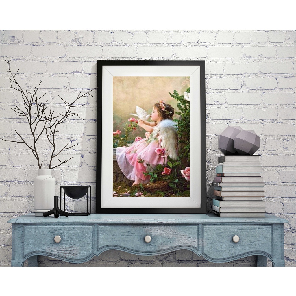 Bộ dụng cụ vẽ tranh 5d 30x40cm hình thiên thần nhỏ xinh xắn