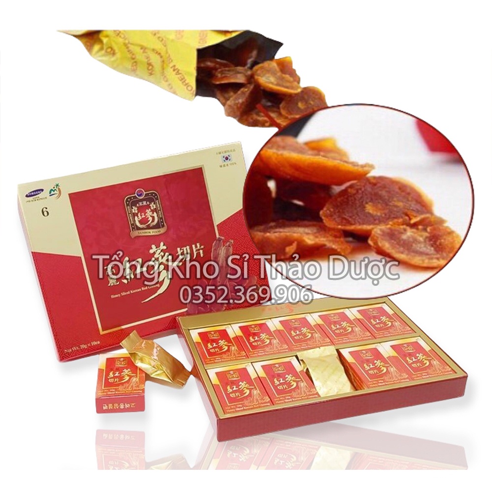 Hồng sâm lát tẩm mật ong Sambok Hàn Quốc (Nguyên hộp) - Sản phẩm cao cấp