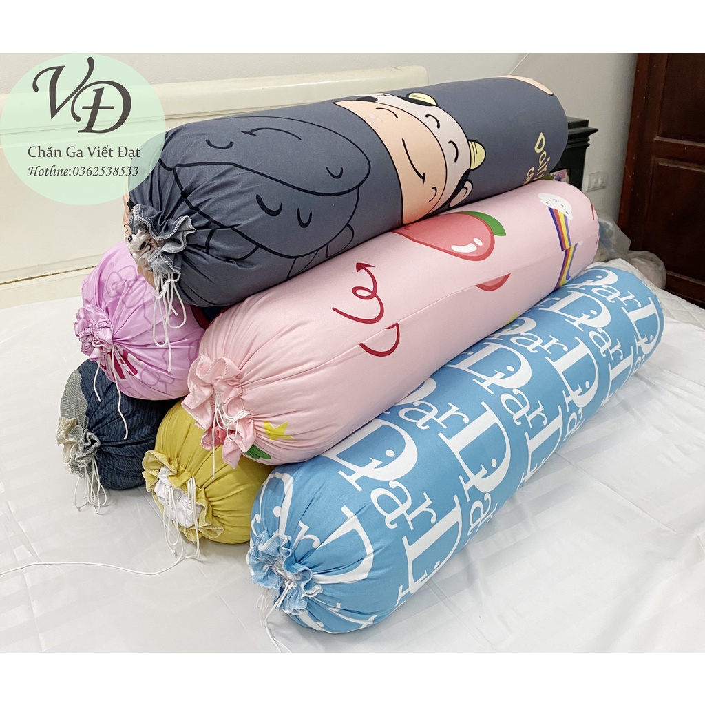 Vỏ Gối Ôm Cotton Poly - Đủ Màu Sắc - Kích Thước : 35cm x 100cm ( 1 Chiếc )