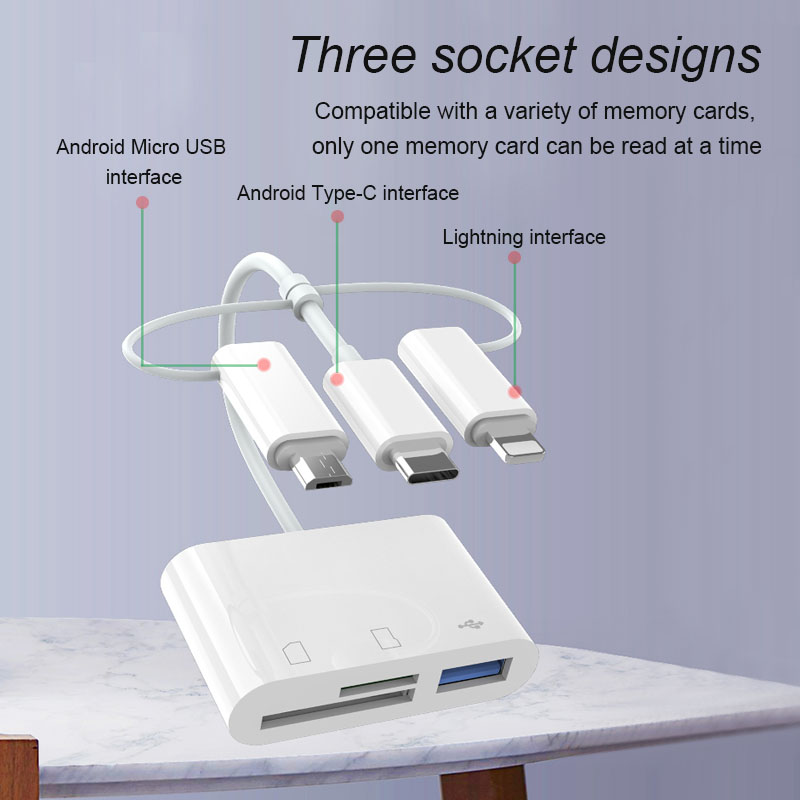 Đầu Đọc Thẻ Nhớ / Usb 3.0 / Otg / Type C / Tf Đa Năng Cho Iphone 12 / Air 3 | BigBuy360 - bigbuy360.vn