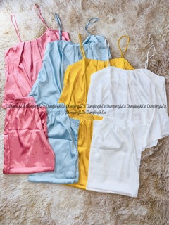 Set lụa áo 2 dây quần dài (HÀNG CÓ SẴN)