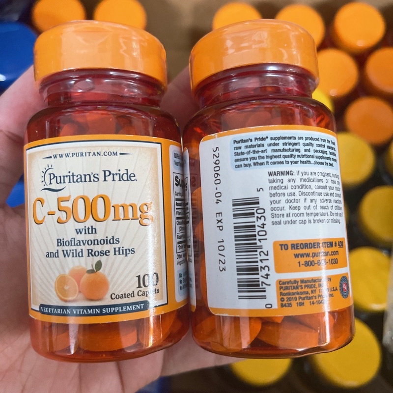 Viên uống bổ sung vitamin C của Puritan's Pride - Vitamin C 500mg 100viên