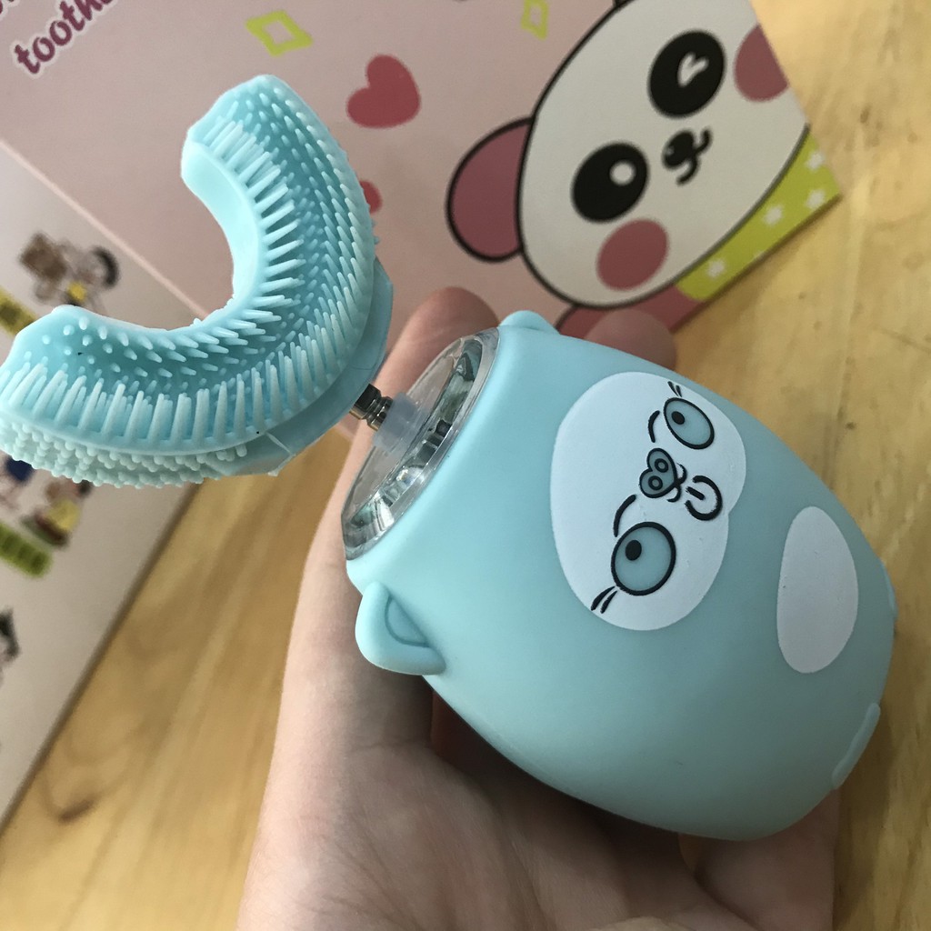 Bàn chải đánh răng cho bé Healthy Baby ,Bàn chải điện cho bé đầu chữ U cho trẻ từ 2-9 tuổi