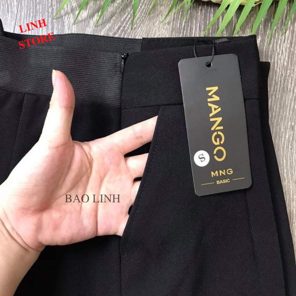 Quần Vải Baggy Nữ Lưng Cao Công Sở Dáng Baggy Chun Sau Khóa Sườn Mặc Đi Làm Đi Học