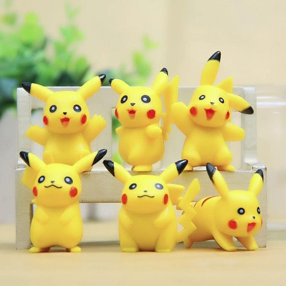 Set 6 Mô Hình Nhân Vật Pikachu Kích Thước 4cm Bằng PVC Dành Cho Bé