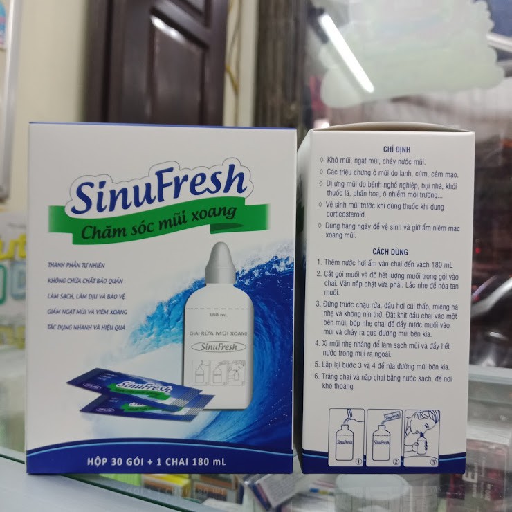 BÌNH RỬA MŨI SINUFRESH + 30 GÓI MUỐI