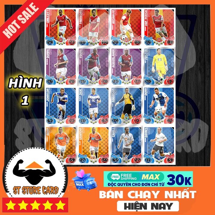 Thẻ cầu thủ Ngoại hạng Anh 2010/11 size Poca Match Attax thẻ in custom ST STORE CARD