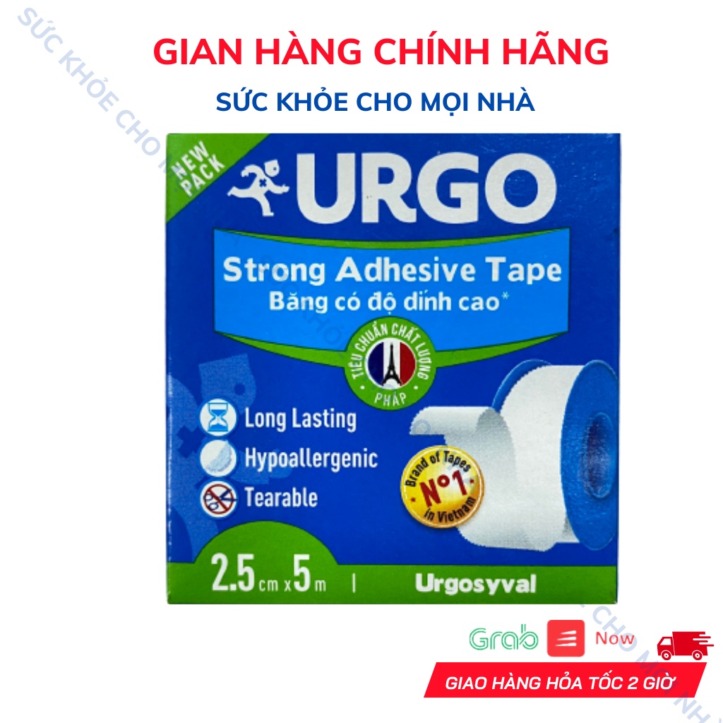 Băng Dính Cuộn Lụa Urgo.Sơ Cứu,Băng Vết Thương.Độ Dính Cao.Made In Thái Lan