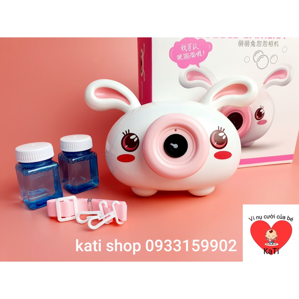 Máy ảnh thỏ cute thổi bong bóng