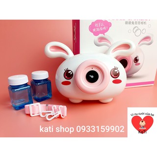 Máy ảnh thỏ cute thổi bong bóng