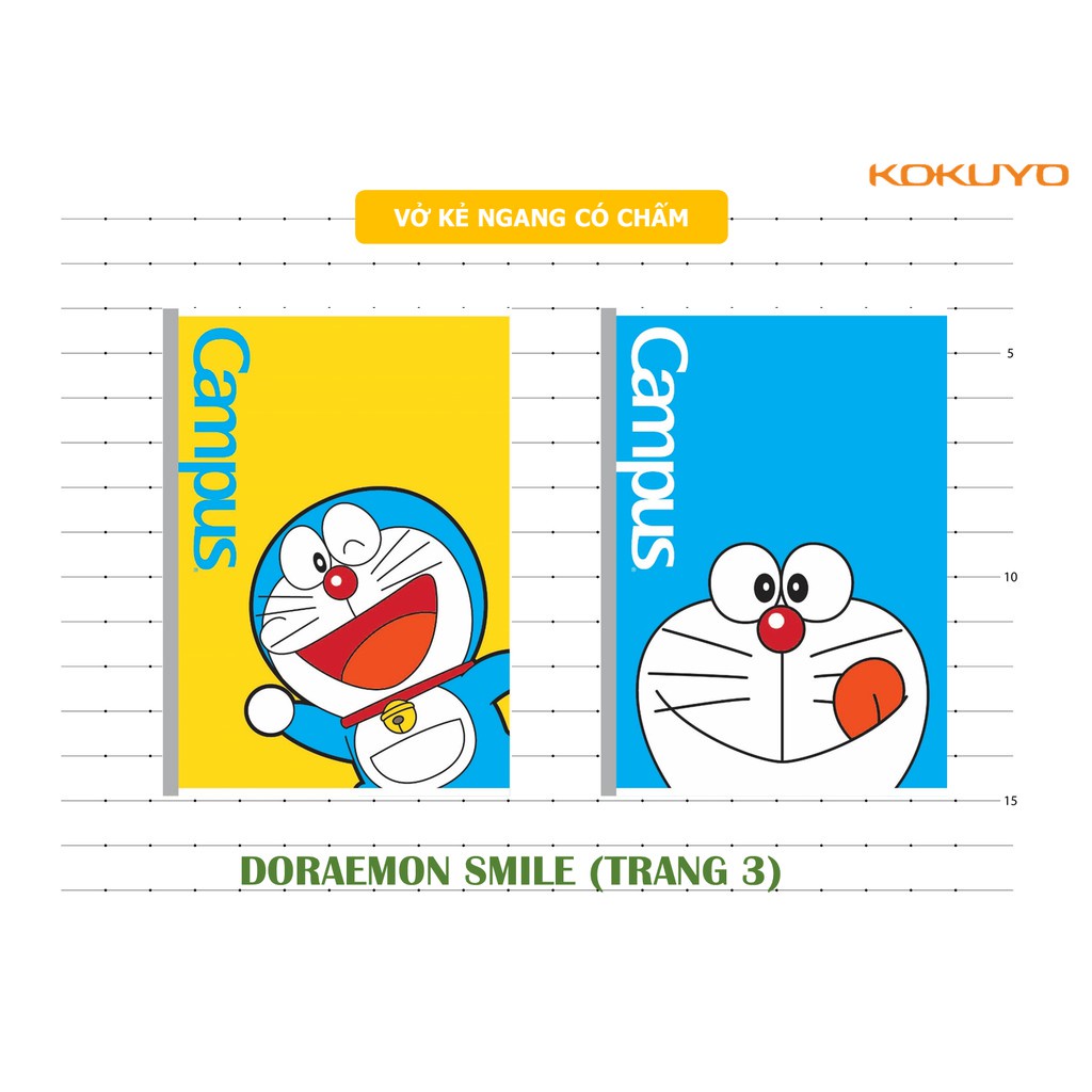 Vở CAMPUS kẻ ngang 80,120, 200 tr DORAEMON, tập kẻ ngang DORAEMON