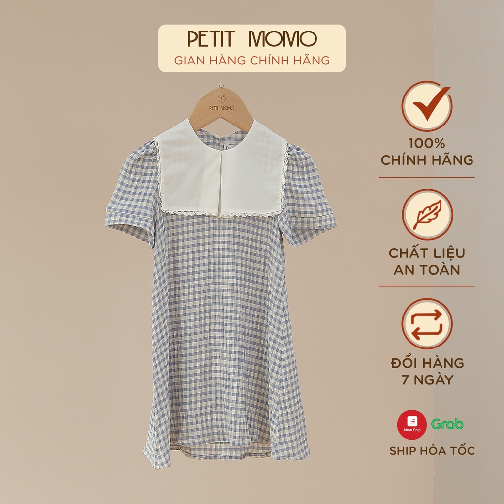 Váy Bé Gái Mùa Hè PETIT MOMO Chất Đũi Thoáng Mát, Họa Tiết Kẻ Caro Thời Trang Cao Cấp Cho Bé Từ 9-25kg H047