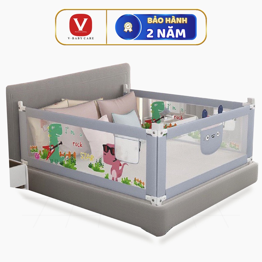 Thanh chắn giường Nhật Bản V-BABY Khủng Long và mẫu Khủng Long Plus mẫu mới 2022 