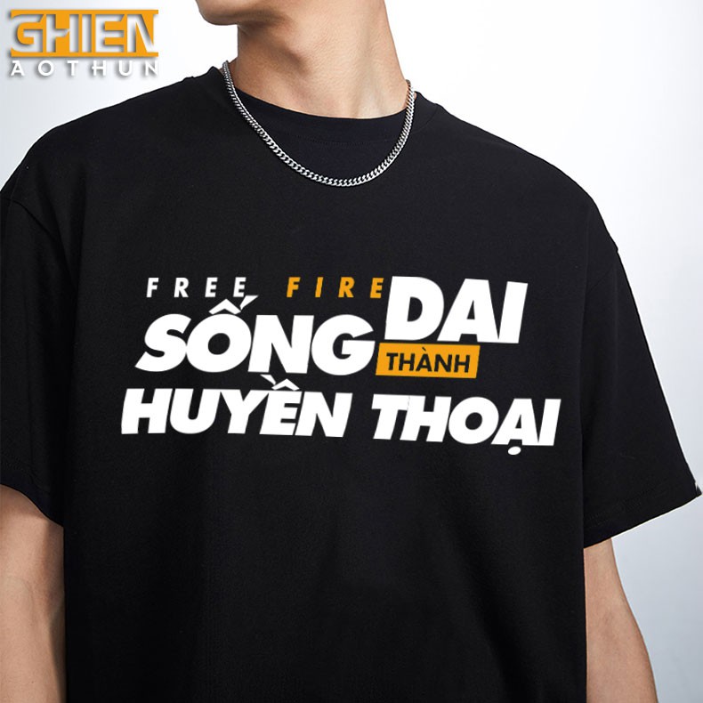 Áo thun UMAD unisex game Free Fire Sống Dai Thành Huyền Thoại v.2 nam nữ tay ngắn có big size (40kg-110kg)