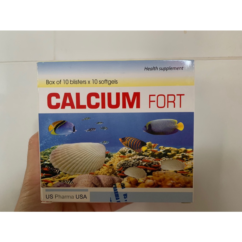 VIÊN UỐNG Canxi CALCIUM FORT HỘP 100 VIÊN bổ sung calci, D3, E, DHA, EPA cho cơ thể