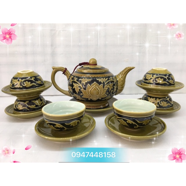 Bộ ấm trà men Hoàng Thổ Cao cấp
