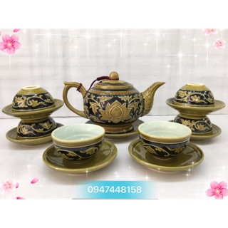 Bộ ấm trà men Hoàng Thổ Cao cấp