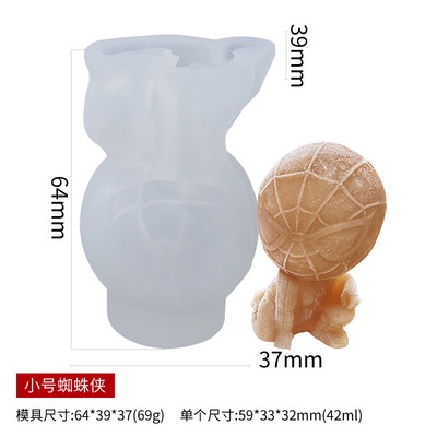 Khuôn Silicon Làm Đá Tạo Hình Người Nhện 3D Hoạt Hình Ba Chiều