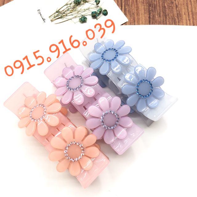 Kẹp tóc hoa 5 răng đính cườm thời trang