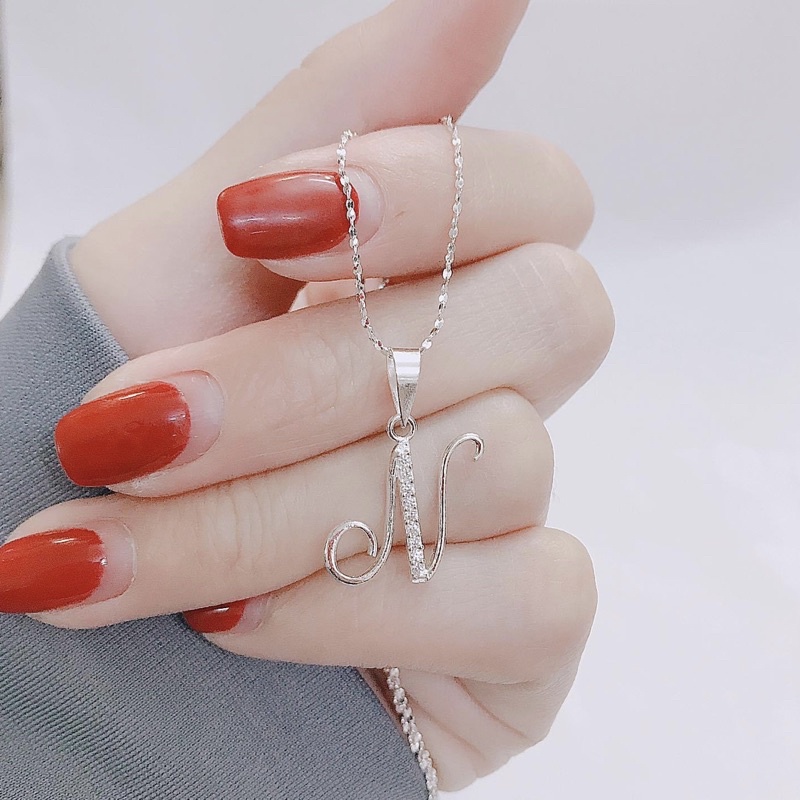 Dây chuyền chữ cái bạc ta - Dây chuyền nữ bạc ta mặt chữ cái - Vàng Bạc Khải Khải
