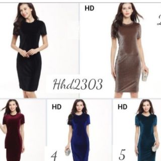 Đầm body Quảng Chân vải nhung mịn (nhiều màu khác nhau)