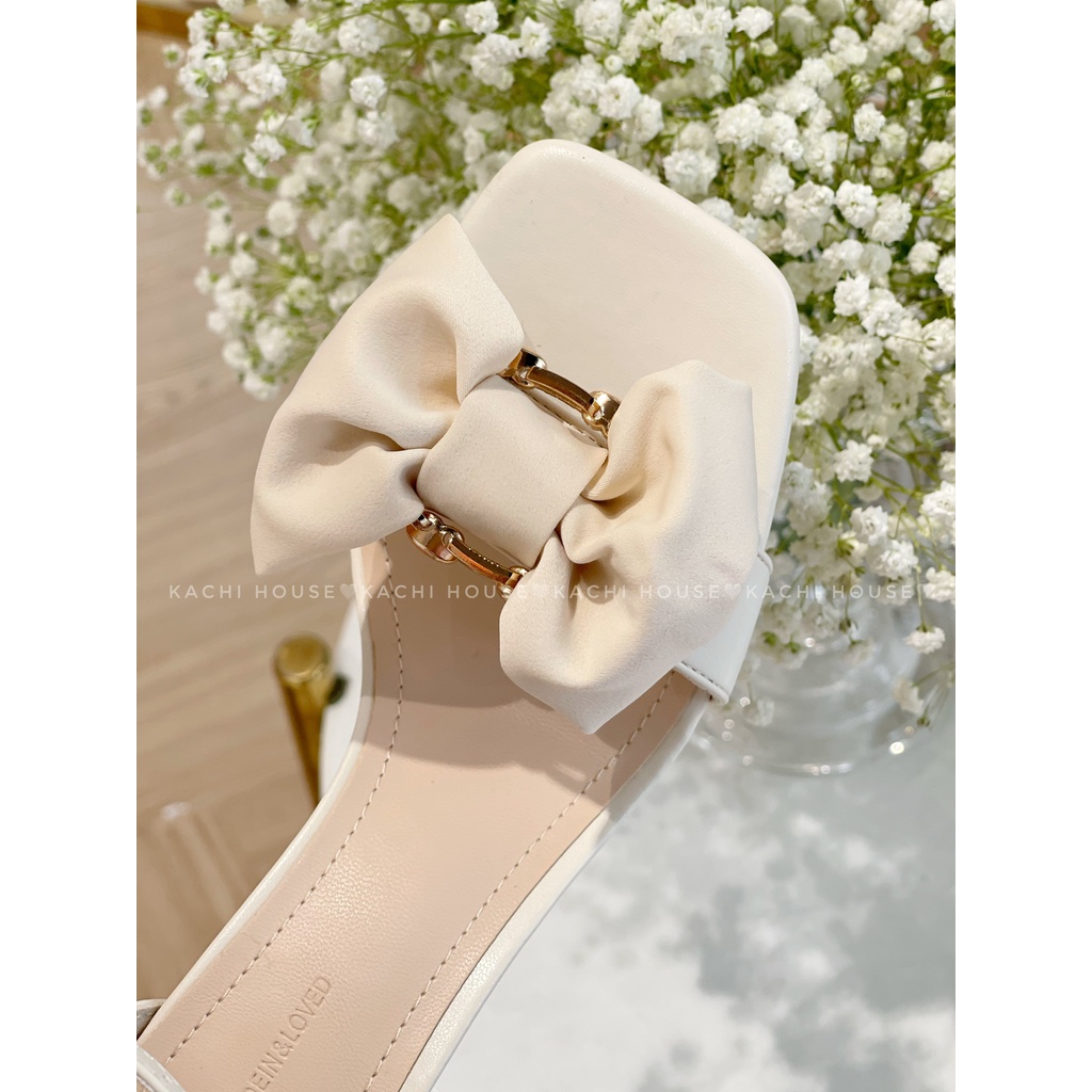 Sandal nơ nẹp vàng quai cổ 2166-68 - Kachi House